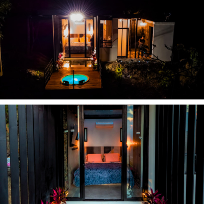 Atardecer mágico en glamping San Gil vía mogotes