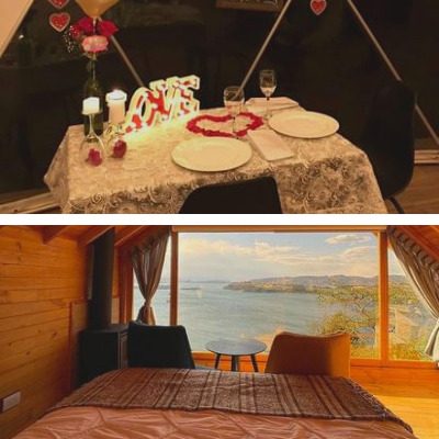 Cabañas románticas cerca a Bogotá en casa del árbol con vista al lago