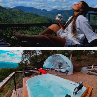 Despertar de lujo en glamping con jacuzzi privado