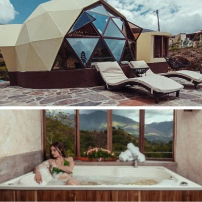 Glamping con jacuzzi