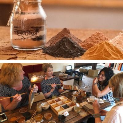 Taller de pintura con tierra de Barichara y otros pueblitos