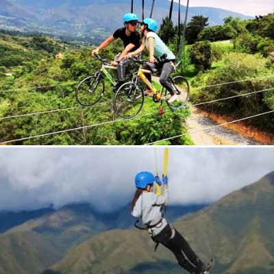 bicicleta aérea en pareja villa de leyva